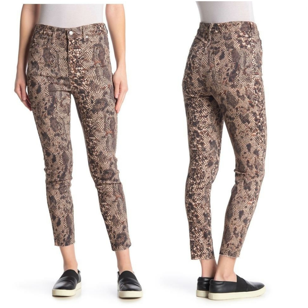 FREE PEOPLE High Rise Snake Print Jeans - Picture 1 of 6